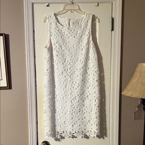 Jessica Simpson White Floral Lace Midi Dress